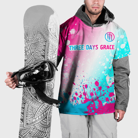 Накидка на куртку 3D с принтом Three Days Grace neon gradient style: символ сверху в Тюмени, 100% полиэстер |  | 