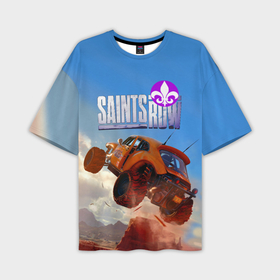 Мужская футболка oversize 3D с принтом Saints Row   extreme driving   shooter ,  |  | Тематика изображения на принте: 