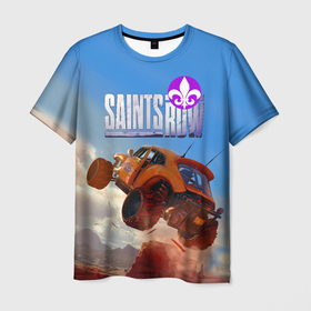 Мужская футболка 3D с принтом Saints Row   extreme driving   shooter , 100% полиэфир | прямой крой, круглый вырез горловины, длина до линии бедер | Тематика изображения на принте: 