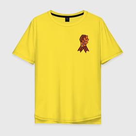 Мужская футболка хлопок Oversize с принтом георгиевская лента ко дню победы в Тюмени, 100% хлопок | свободный крой, круглый ворот, “спинка” длиннее передней части | 