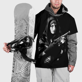 Накидка на куртку 3D с принтом Киллер монахиня в латексе в Курске, 100% полиэстер |  | Тематика изображения на принте: 
