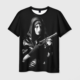Мужская футболка 3D с принтом Киллер монахиня в латексе в Курске, 100% полиэфир | прямой крой, круглый вырез горловины, длина до линии бедер | Тематика изображения на принте: 