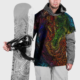 Накидка на куртку 3D с принтом Разноцветные английские буквы в Санкт-Петербурге, 100% полиэстер |  | Тематика изображения на принте: 