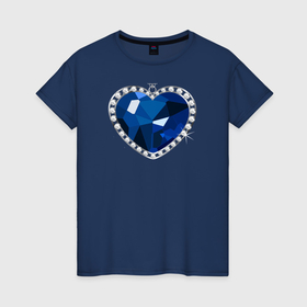 Женская футболка хлопок с принтом Титаник сердце океана в Санкт-Петербурге, 100% хлопок | прямой крой, круглый вырез горловины, длина до линии бедер, слегка спущенное плечо | Тематика изображения на принте: 