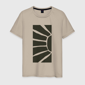 Мужская футболка хлопок с принтом Абстрактное солнце в Санкт-Петербурге, 100% хлопок | прямой крой, круглый вырез горловины, длина до линии бедер, слегка спущенное плечо. | 