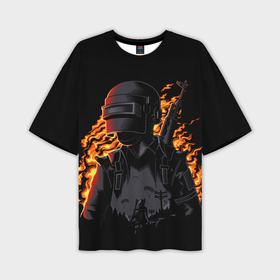Мужская футболка oversize 3D с принтом PUBG огонь в Тюмени,  |  | 