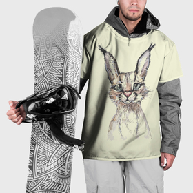 Накидка на куртку 3D с принтом Усталая рысь , 100% полиэстер |  | Тематика изображения на принте: 