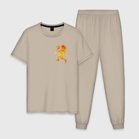 Мужская пижама хлопок с принтом Буратино с золотым ключиком , 100% хлопок | брюки и футболка прямого кроя, без карманов, на брюках мягкая резинка на поясе и по низу штанин
 | Тематика изображения на принте: 