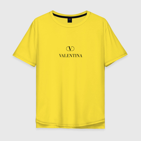 Мужская футболка хлопок Oversize с принтом Валентина Valentino в Кировске, 100% хлопок | свободный крой, круглый ворот, “спинка” длиннее передней части | 