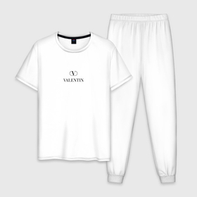 Мужская пижама хлопок с принтом Валентин Valentino , 100% хлопок | брюки и футболка прямого кроя, без карманов, на брюках мягкая резинка на поясе и по низу штанин
 | 