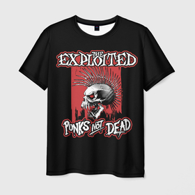 Мужская футболка 3D с принтом Exploited   punks not dead в Петрозаводске, 100% полиэфир | прямой крой, круглый вырез горловины, длина до линии бедер | Тематика изображения на принте: 