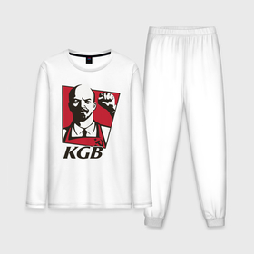Мужская пижама с лонгсливом хлопок с принтом KGB Lenin в Петрозаводске,  |  | 