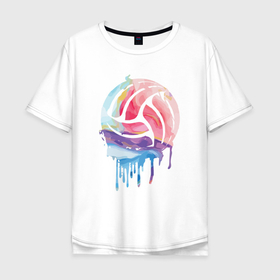 Мужская футболка хлопок Oversize с принтом Ball in color в Белгороде, 100% хлопок | свободный крой, круглый ворот, “спинка” длиннее передней части | 