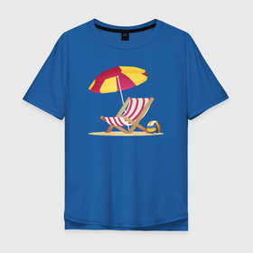 Мужская футболка хлопок Oversize с принтом Пляжный отдых в Белгороде, 100% хлопок | свободный крой, круглый ворот, “спинка” длиннее передней части | 