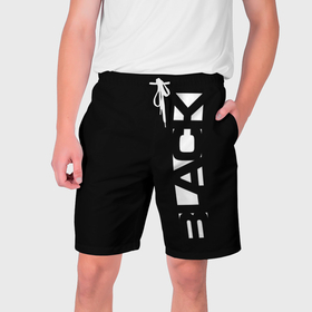 Мужские шорты 3D с принтом Black minimalistik в Кировске,  полиэстер 100% | прямой крой, два кармана без застежек по бокам. Мягкая трикотажная резинка на поясе, внутри которой широкие завязки. Длина чуть выше колен | 