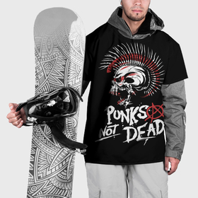 Накидка на куртку 3D с принтом Punks not dead   анархия , 100% полиэстер |  | 