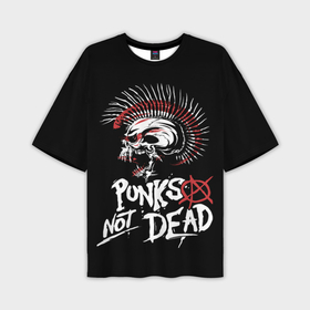 Мужская футболка oversize 3D с принтом Punks not dead   анархия в Курске,  |  | 