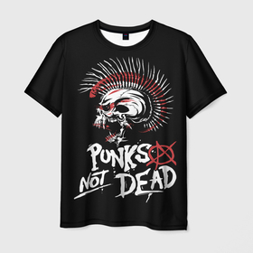 Мужская футболка 3D с принтом Punks not dead   анархия в Екатеринбурге, 100% полиэфир | прямой крой, круглый вырез горловины, длина до линии бедер | 