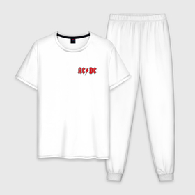 Мужская пижама хлопок с принтом AC DC рок в Курске, 100% хлопок | брюки и футболка прямого кроя, без карманов, на брюках мягкая резинка на поясе и по низу штанин
 | 