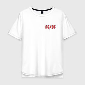 Мужская футболка хлопок Oversize с принтом AC DC рок в Курске, 100% хлопок | свободный крой, круглый ворот, “спинка” длиннее передней части | 