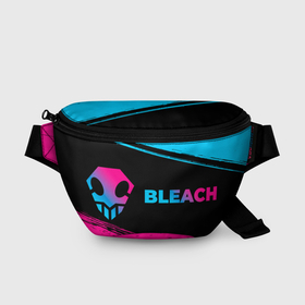 Поясная сумка 3D с принтом Bleach   neon gradient: надпись и символ в Санкт-Петербурге, 100% полиэстер | плотная ткань, ремень с регулируемой длиной, внутри несколько карманов для мелочей, основное отделение и карман с обратной стороны сумки застегиваются на молнию | 