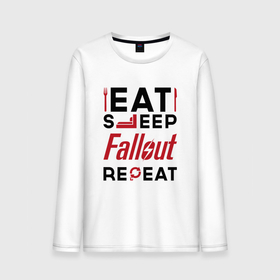 Мужской лонгслив хлопок с принтом Надпись: eat sleep Fallout repeat , 100% хлопок |  | 