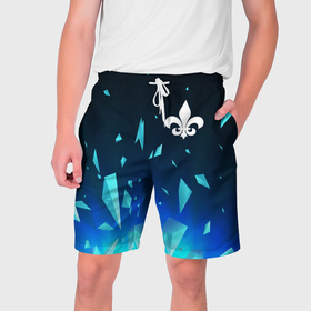 Мужские шорты 3D с принтом Saints Row взрыв частиц в Белгороде,  полиэстер 100% | прямой крой, два кармана без застежек по бокам. Мягкая трикотажная резинка на поясе, внутри которой широкие завязки. Длина чуть выше колен | 
