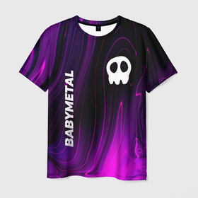 Мужская футболка 3D с принтом Babymetal violet plasma в Курске, 100% полиэфир | прямой крой, круглый вырез горловины, длина до линии бедер | 