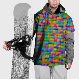 Накидка на куртку 3D с принтом Крупные блоки Тетрис в Тюмени, 100% полиэстер |  | 