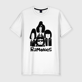 Мужская футболка хлопок Slim с принтом Ramones панк рок группа , 92% хлопок, 8% лайкра | приталенный силуэт, круглый вырез ворота, длина до линии бедра, короткий рукав | 