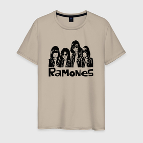 Мужская футболка хлопок с принтом Ramones панк рок в Белгороде, 100% хлопок | прямой крой, круглый вырез горловины, длина до линии бедер, слегка спущенное плечо. | 