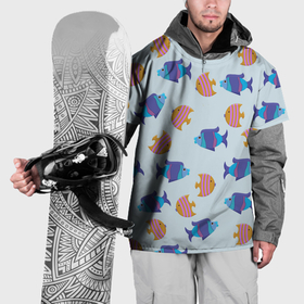Накидка на куртку 3D с принтом Паттерн из двух ярких рыбок в Курске, 100% полиэстер |  | 