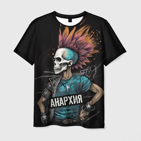Мужская футболка 3D с принтом Девушка панк  анархия в Курске, 100% полиэфир | прямой крой, круглый вырез горловины, длина до линии бедер | 