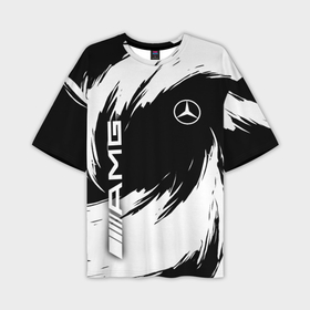 Мужская футболка oversize 3D с принтом Mercedes benz   white color в Тюмени,  |  | 