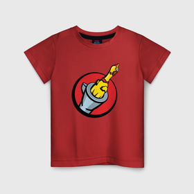 Детская футболка хлопок с принтом Chicken gun логотип в Кировске, 100% хлопок | круглый вырез горловины, полуприлегающий силуэт, длина до линии бедер | 