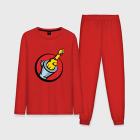 Мужская пижама с лонгсливом хлопок с принтом Chicken gun логотип в Тюмени,  |  | Тематика изображения на принте: 