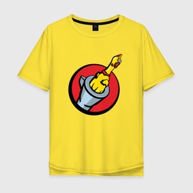 Мужская футболка хлопок Oversize с принтом Chicken gun логотип , 100% хлопок | свободный крой, круглый ворот, “спинка” длиннее передней части | 