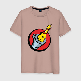Мужская футболка хлопок с принтом Chicken gun логотип в Тюмени, 100% хлопок | прямой крой, круглый вырез горловины, длина до линии бедер, слегка спущенное плечо. | 