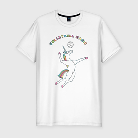 Мужская футболка хлопок Slim с принтом Волейбольная магия в Белгороде, 92% хлопок, 8% лайкра | приталенный силуэт, круглый вырез ворота, длина до линии бедра, короткий рукав | 