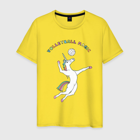 Мужская футболка хлопок с принтом Волейбольная магия в Белгороде, 100% хлопок | прямой крой, круглый вырез горловины, длина до линии бедер, слегка спущенное плечо. | 