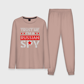 Мужская пижама с лонгсливом хлопок с принтом Верь мне, я русский шпион в Санкт-Петербурге,  |  | 