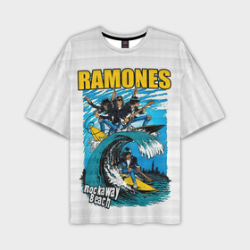 Мужская футболка oversize 3D с принтом Ramones rock away beach в Петрозаводске,  |  | 