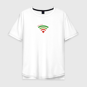 Мужская футболка хлопок Oversize с принтом Арбуз WiFimelon в Белгороде, 100% хлопок | свободный крой, круглый ворот, “спинка” длиннее передней части | 