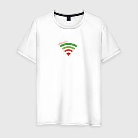 Мужская футболка хлопок с принтом Арбуз WiFimelon в Белгороде, 100% хлопок | прямой крой, круглый вырез горловины, длина до линии бедер, слегка спущенное плечо. | 