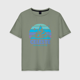 Женская футболка хлопок Oversize с принтом celeste mountain в Белгороде, 100% хлопок | свободный крой, круглый ворот, спущенный рукав, длина до линии бедер
 | 