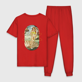 Мужская пижама хлопок с принтом Рождение Венеры в Белгороде, 100% хлопок | брюки и футболка прямого кроя, без карманов, на брюках мягкая резинка на поясе и по низу штанин
 | 