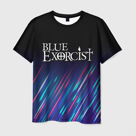 Мужская футболка 3D с принтом Blue Exorcist stream в Петрозаводске, 100% полиэфир | прямой крой, круглый вырез горловины, длина до линии бедер | 