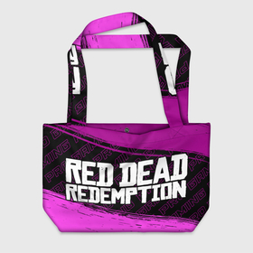 Пляжная сумка 3D с принтом Red Dead Redemption pro gaming: надпись и символ в Кировске, 100% полиэстер | застегивается на металлическую кнопку; внутренний карман застегивается на молнию. Стенки укреплены специальным мягким материалом, чтобы защитить содержимое от несильных ударов
 | 