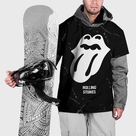 Накидка на куртку 3D с принтом Rolling Stones glitch на темном фоне , 100% полиэстер |  | Тематика изображения на принте: 