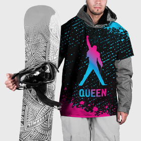Накидка на куртку 3D с принтом Queen   neon gradient в Екатеринбурге, 100% полиэстер |  | Тематика изображения на принте: 
